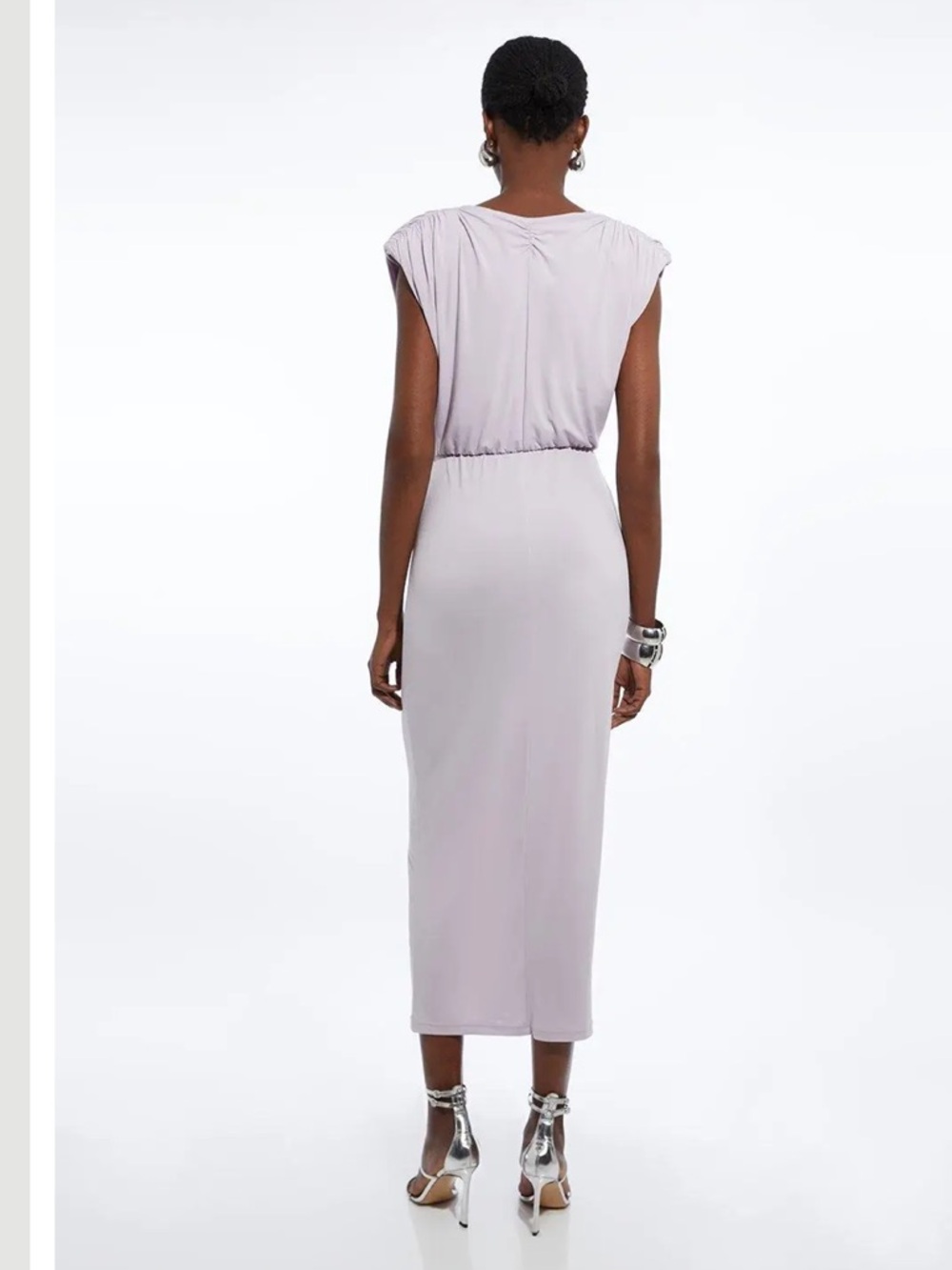 Karen Millen Pale Lilac Cowl Neck Jersey Maxi Dress - Picture 5 of 5